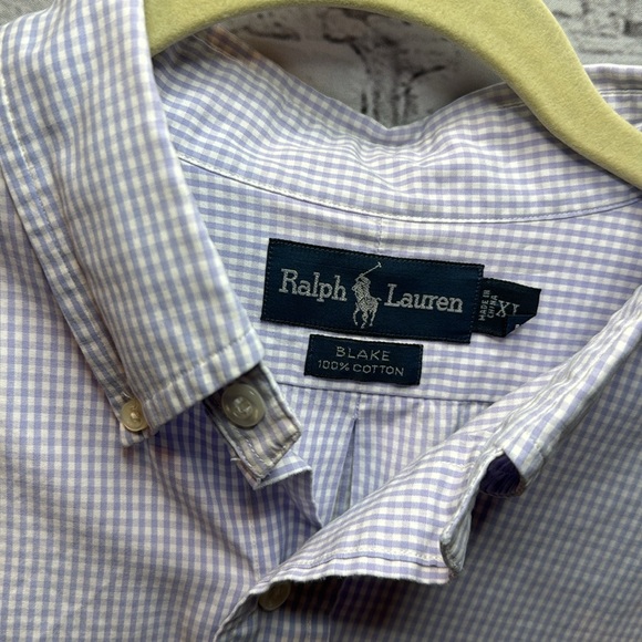 Ralph Lauren | Blake Short Sleeved Button Up Light Purple & White | Size XL - Picture 3 of 6